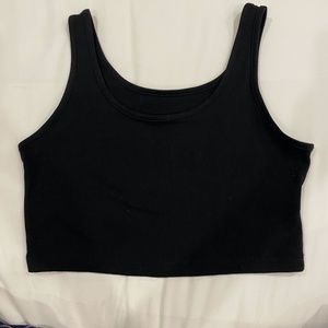 plain black cropped tank top